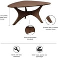 thumbnail image 5 of AngLink Accent Tables - Wood Coffee Table - Solid Rubberwood Pecan Finish, Contemporary Style Cocktail Tables - 1 Piece Solid Wood Coffee Tables For Living Room, Brown, IIF17-0010, 5 of 15