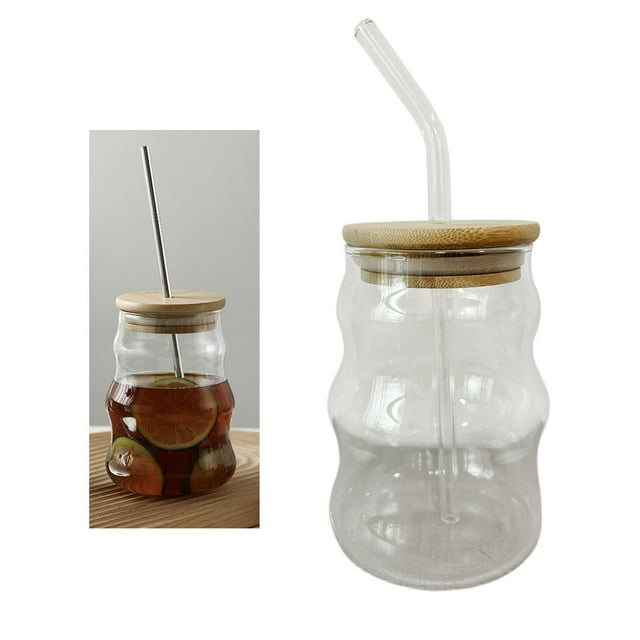 Jarra de albañil para el hogar Durable Reutilizable Vaso transparente Taza de café Vidrio orosilicato alto para cocina Camping Café B BLESIY Taza de café