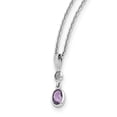 thumbnail image 1 of SS White Ice Amethyst and Diamond Necklace 18 Inch, 1 of 3
