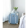 thumbnail image 3 of CC Home Furnishings Vintage Style Travel Trunks - 20" - Blue and Cream - Set of 2, 3 of 6