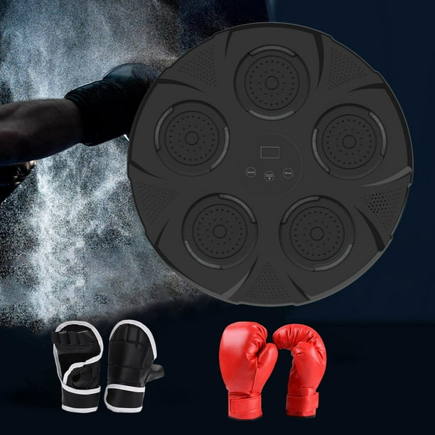 Máquina de boxeo musical ajustable con objetivo de boxeo musical ligero para artes marciales Negro