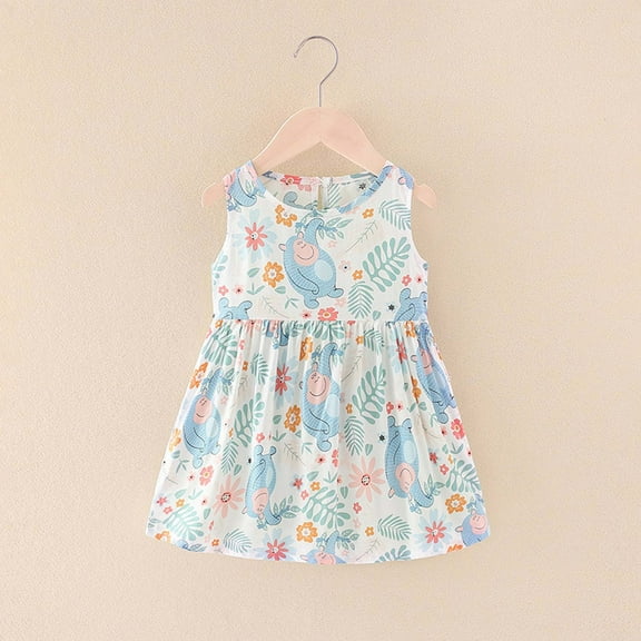 Summer Toddler Baby Girls Sleeveless Dress Graphic Print Children's Clothing