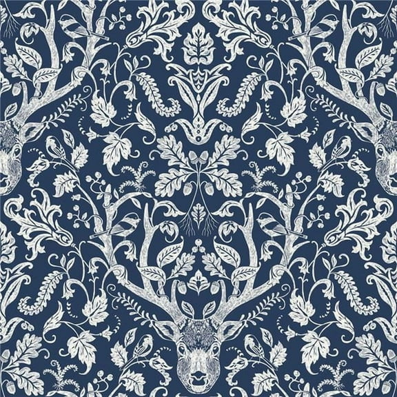 Navy Escape to the Forest Peel & Stick Wallpaper, Blue