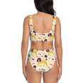 thumbnail image 3 of Kdxio Cartoon Poodle Dog Print Women's 2 Piece High Waisted Wrap Spaghetti Strap Summer Swimsuit Bikini Set-X-Large, 3 of 7