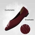 thumbnail image 3 of Women's Flats Shoes Pointed Toe Knit Ballet Comfortable Dressy Slip On Flat, 3 of 12
