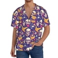 thumbnail image 1 of Fotbe rock Skull record Camisa Estampada de Manga Corta para Hombre, Casual de Verano, Estilo Playero, Sin Arrugas-3X-Large, 1 of 5