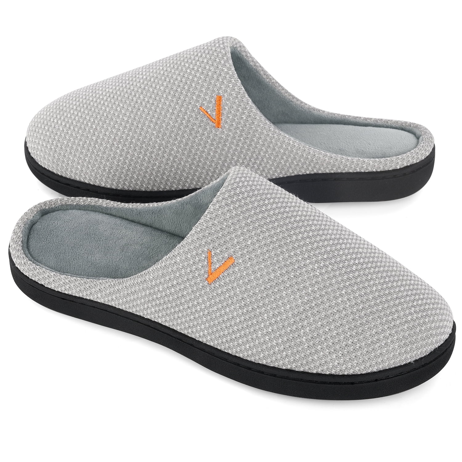 VONMAY Men's Two-Tone Slippers Slip On Memory Foam Comfy House Shoes Lightweight Indoor Outdoor 