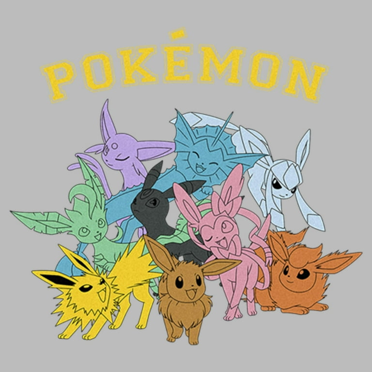 Boy's Pokemon Eeveelutions Pull Over Hoodie Athletic Heather Large