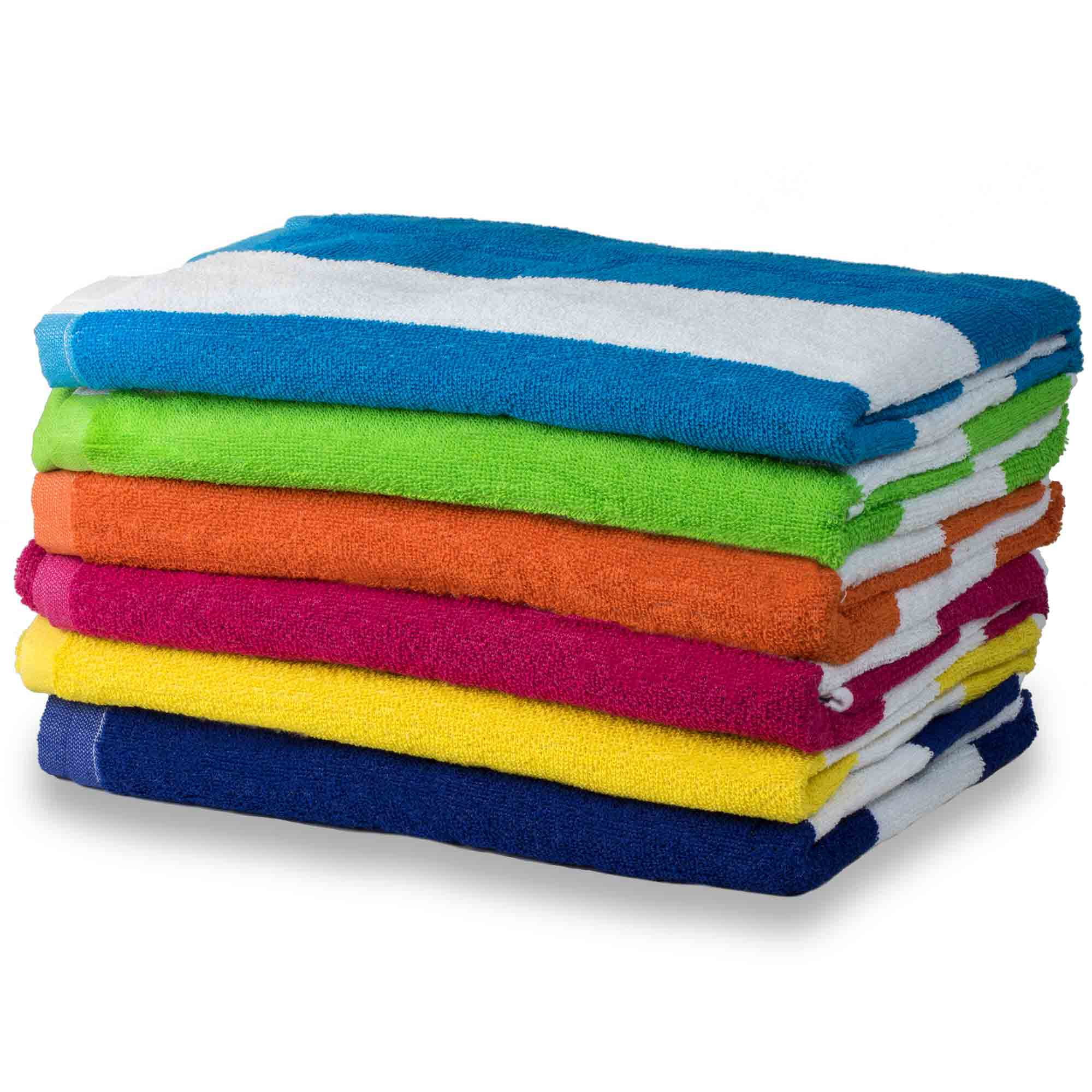 Copa Cabana 6- Piece 100% Cotton Beach Towel Set, 30" x 60", Multicolor ...