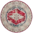 thumbnail image 2 of SAFAVIEH Monaco Bruce Overdyed Geometric Area Rug, Ivory/Red, 6'7" x 6'7" Round, 2 of 7