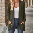 thumbnail image 2 of ZZwxWA Womens Loose Fashion Casual Open Front Long Sleeve Chunky Cardigan Coat with Pocket Long Cardigan Sweaters for Women, 2 of 7