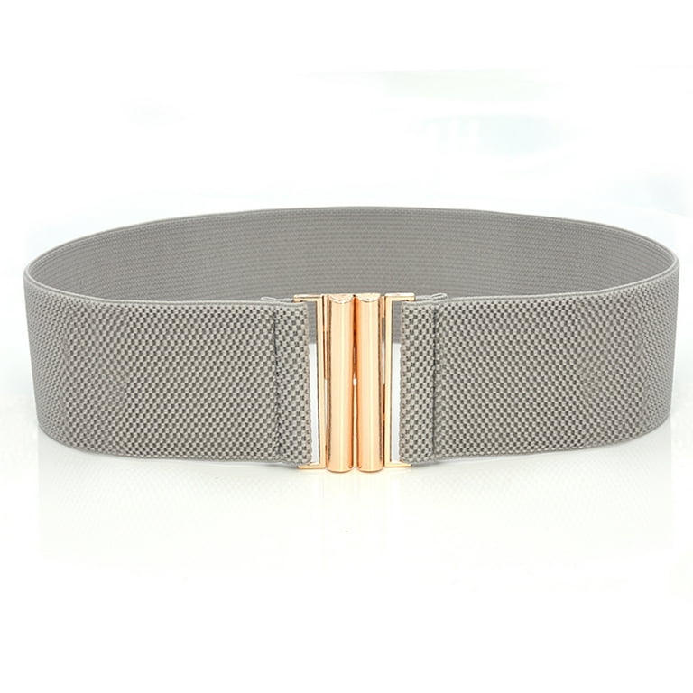 Cathalem Belts for Men Formal Women Elastic Waist Belt Metal Buckle  Waistband Solid Color Wide Mens Full Grain Leather Belt Apparelbelt Silver  One