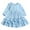 Blue, variant on REDARER Girls Party Dress, Tiered Layered Gown with Ruffle Hem for Autumn Celebrations, Elegant Flowy Princess Dress,Size:6-7 Years