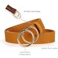 thumbnail image 3 of 2 Women Belts for Jeans with Fashion Double O-Ring Buckle and Faux Leather, 3 of 7