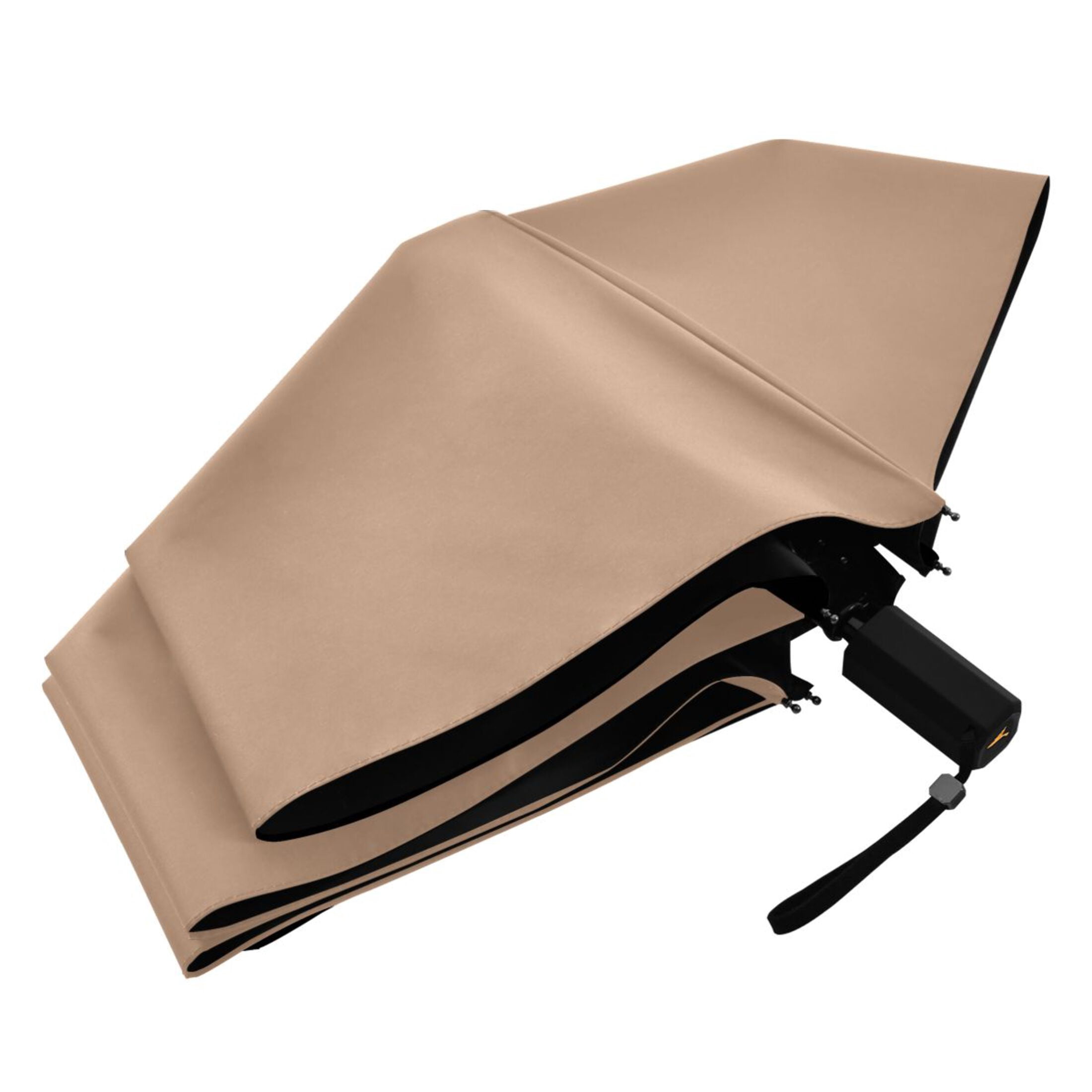 Khaki Compact Sun Umbrella Windproof Travel Umbrellas for Rain Strong Portable UV Protection
