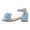 Blue, variant on Gyujnb Girls Flower Applique Block Heel Sandals Soft Sole Casual Footwear, Adjustable Buckle Strap Open Toe Dress Shoes (Big Girls),11.5-12 Years