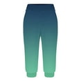 thumbnail image 3 of Stamzod Womens Cropped Pants Summer Gradient Fit Stretch Capris with Pocket Casual Oversized Pants for Women Green B L, 3 of 6