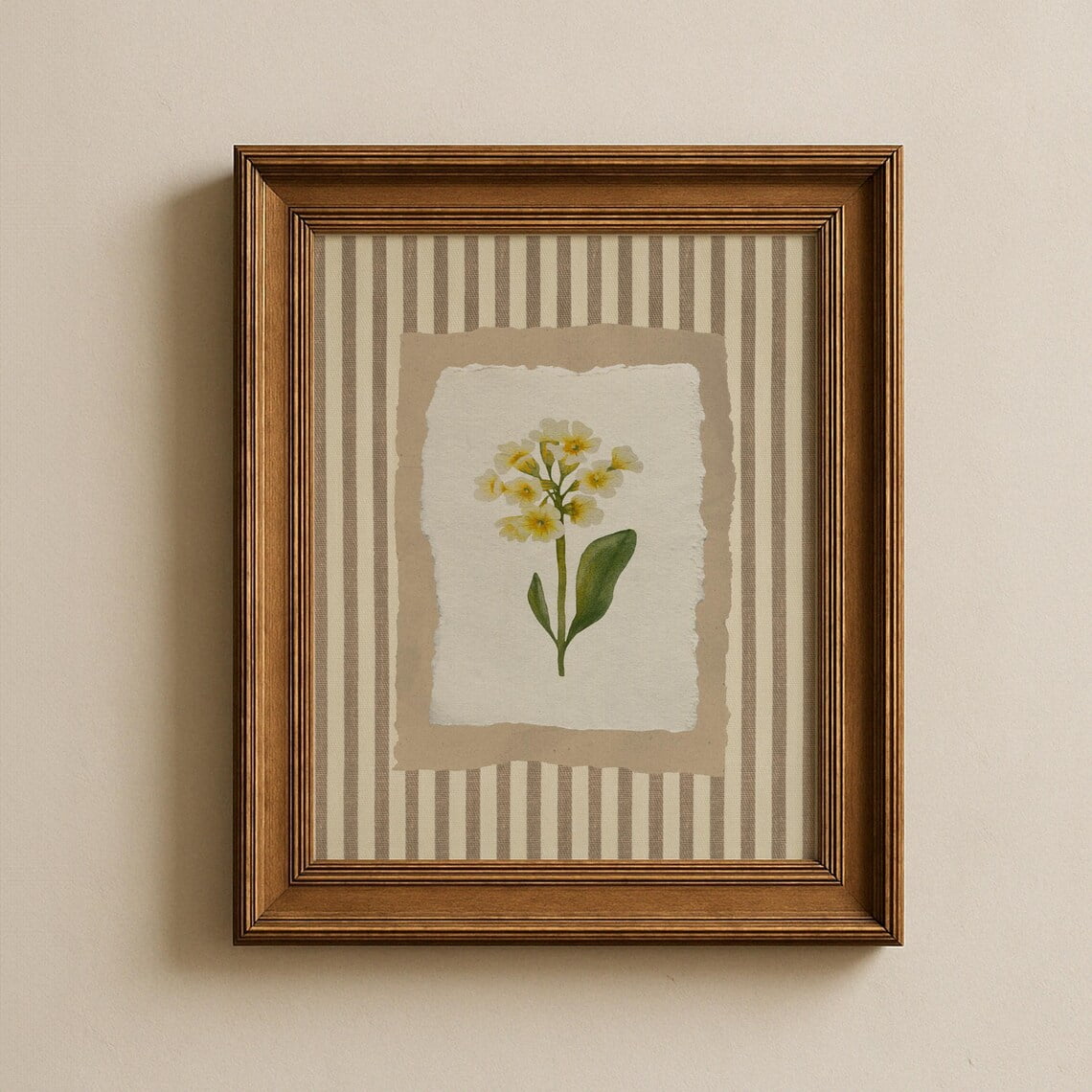 February Primrose Wall Art Print Neutral Nursery Decor