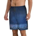 thumbnail image 2 of Bixox Men's Retro Blue Glitter printing Casual Classic Fit Short Summer Beach Shorts, 2 of 6
