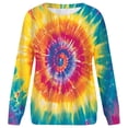 thumbnail image 5 of Women's Long Sleeve Shirts Crew Neck Trendy Tie Dye Tees Shirt Plus Size Pullover Tops 2026 Spring Casual Clothes, 5 of 5