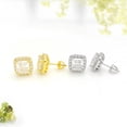 thumbnail image 5 of s925 sterling silver inlaid D color VVS 1.5CT moissanite square earrings are faster than diamond pens, 5 of 12