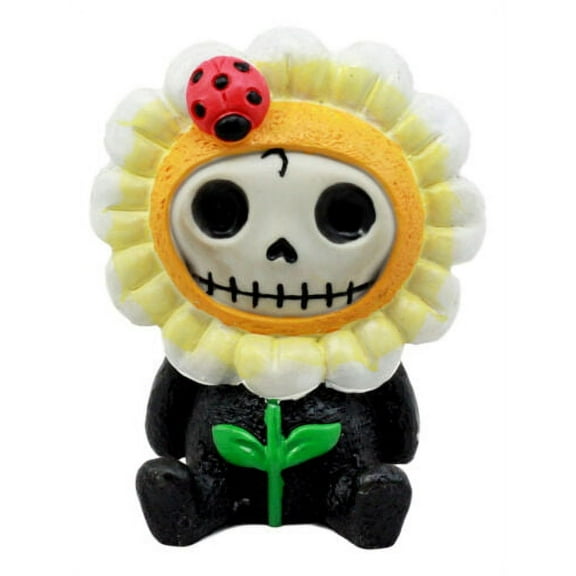 Ebros Eco Green Sunflower Daisy Furrybones Figurine 3" H Hooded Costume Skeleton Monster Sculpture Decor Collectible