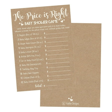 Store Decorations Ideas 25 Rustic Guess If The Price Is Right Baby Shower Game Ideas For Boys Girls Fun Party Activities Cards Best Gender Neutral Reveal Guessing Funny Questions Bundle Pack For Couples Decorations Supplies ()
