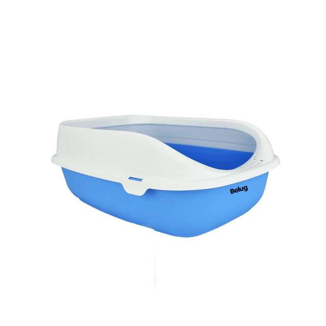 Kit Para Gato Con Arenero Pala Neutralizador Belug Blanco Azul
