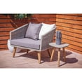thumbnail image 2 of DecMode 16" x 16" Gray Wood Outdoor Accent Table with Concrete Inspired Top and Slender Tapered Legs, 1-Piece, 2 of 10