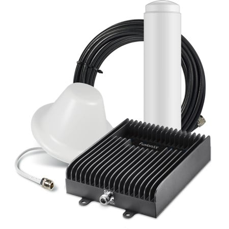 Surecall - SC-POLY5X-72-OD-KIT - SureCall Fusion5X cell phone signal booster kit increases cellular coverage up to 20, 000 sq. ft. for all carriers voice, text and 4G LTE (Best Way To Increase Cell Phone Signal)