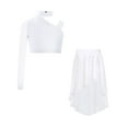 thumbnail image 3 of Haitryli Gymnastics Leotard for Girls Crop Top with Skirt Set Lyrical Dance Outfits Ballet Costume for Performance White 14, 3 of 7