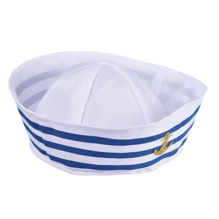 SATINIOR Halloween White Sailor Hats Navy Captain Hats Yacht Hat for Teens and Adults Hat Costume, x Large