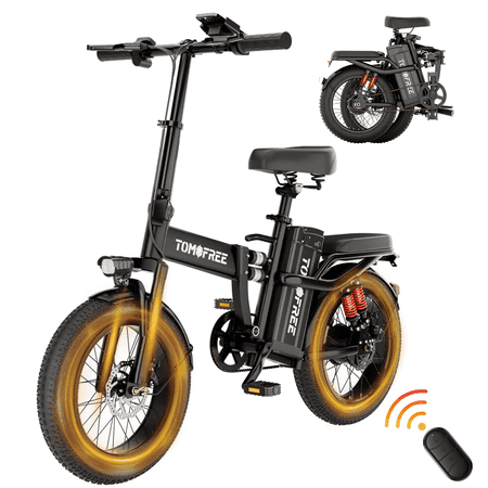 Tomofree T1 16'' Fat Tire Folding Bike for Adults,Electric Bike,1500W Ebike,48V 28-30MPH 50Miles