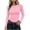 Pink, variant on Staron Women's Ribbed Long Sleeve Tops Crew Neck Slim Fit Casual T-Shirt Ruched Side Solid Basic Tee Stretchy Knit Pullover Army Green L