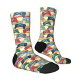 thumbnail image 2 of Goofa Retro With Joysticks Printed Men's Crew Socks, Soft Durable Breathable Moisture-Wicking with Odor Control Cotton socks, 2 of 9