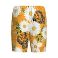 thumbnail image 5 of Naloa White Floral and Butterflies Men's Short Pajama Pants, Lounge Comfort Shorts with Elasticized Waistband and Side Pockets - 3X-Large, 5 of 9