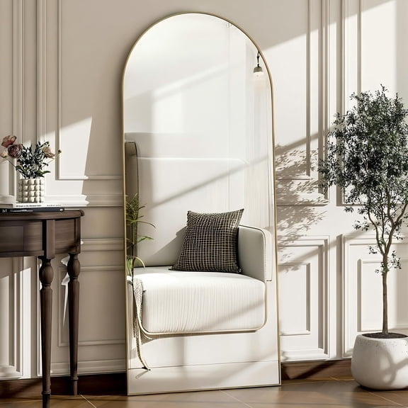 Mirrasia 21"x64" Arched Full Length Mirror Full Body Mirror,Gold