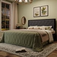 thumbnail image 2 of Amolife King Size Bed Frame with Upholstered Headboard and Elevated Footboard, 12.5" Under-Bed Storage Space, No Box Spring Needed, Dark Gray, 2 of 9