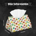 thumbnail image 5 of Zufioo Cartoon Flowers Print Long Leather Tissue Bag, PVC Waterproof Napkin Facial Tissue Organizer Dispenser for Living Room, Office, Desk, 5 of 7