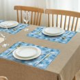 thumbnail image 3 of Light Blue Christmas Snowflake Pattern Summer Placemats Table Placemats Set Of 4-Linen Kitchen Washable Placemats Table Mats 11.8"x17.7" Non-Slip Heat Resistant, 3 of 6