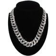 thumbnail image 3 of Ky & Co Silver Tone Oversized Thick Chain Choker Necklace Curb Link 18" Ladies Adult Female, 3 of 7