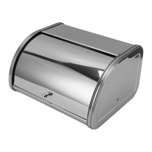 Bread Box Small Flat Side Metal Storage Bin for Bread Cake Doughnut Biscuit Food Tableware Mirror Surface