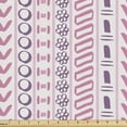 thumbnail image 1 of Striped Sofa Upholstery Fabric by the Yard, Prehistoric Shapes with Flowers Circles Folk Culture Inspired Trippy Motif, Decorative Fabric for DIY Home Accents, 10 Yards, Pink Purple by Ambesonne, 1 of 4