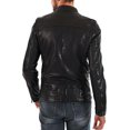 thumbnail image 3 of New Men's Genuine Lambskin Leather Jacket Black Motorcycle Biker Jacket A827, 3 of 4