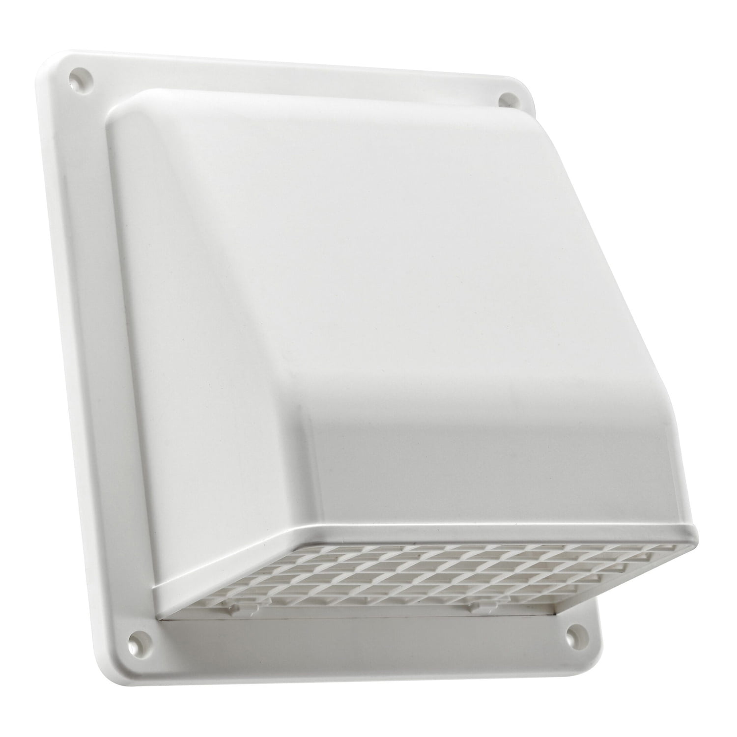 Lambro 6-In. Plastic Wall Exhaust or Air Intake Vent with Hinged Screen and Removable Damper, 351 (White), 351W