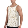 thumbnail image 2 of Qekee Elegant Gold Leaf Pattern Print Men's Workout Tank Tops,Sleeveless Muscle Gym Shirt Quick Dry, Men's Gym Training Athletic Workout Shirts -Small, 2 of 7