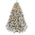 thumbnail image 1 of Ourlova 9 ft Flocked Fir Pre lit Artificial Christmas Tree with Warm White LED Lights, 1 of 7