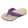 thumbnail image 2 of YOUYEDIAN Sandals Women Summer Slip on Beach Slippers Comfortable Vacation Non Slip Orthopedic Flat Shoes (Purple), 2 of 5
