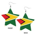 thumbnail image 2 of Leather Earrings Guyana Flag Decorative Star Faux Leather Earring Lightweight Dangle Drop Earrings For Women, 2 of 6
