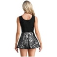 thumbnail image 2 of Kaerm Robe Mini Élégante Sans Manches avec Miroir Scintillant pour Femmes Robe de Cocktail Soirée Clubwear Noir TG, 2 of 4